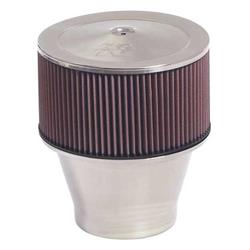 K&N 58-1191 Velocity Stack Air Filter Assembly, 5in Tall, Red, Round