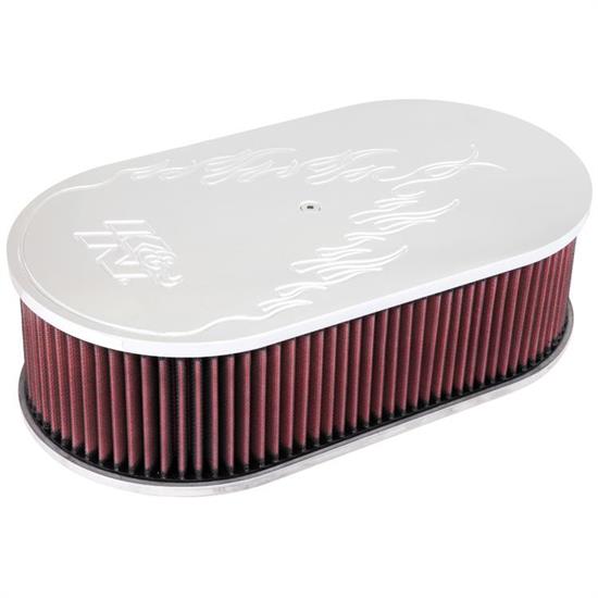 K&N 66-1460 66 Series Air Filter Assembly, 4in Tall, Red, Oval