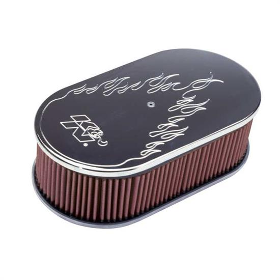 K&N 66-1470 66 Series Air Filter Assembly, 2in Tall, Red, Oval
