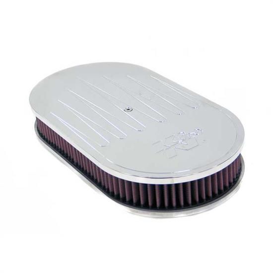 K&N 66-1490 66 Series Air Filter Assembly, 2in Tall, Red, Oval