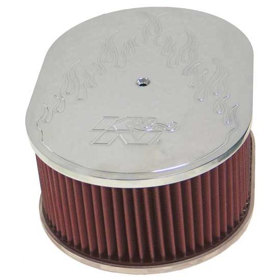 K&N 66-1520 66 Series Air Filter Assembly, 4in Tall, Red, Oval