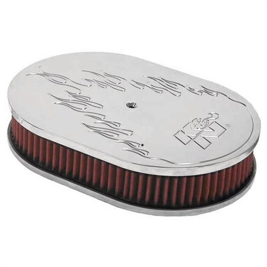 K&N 66-1530 66 Series Air Filter Assembly, 2in Tall, Red, Oval