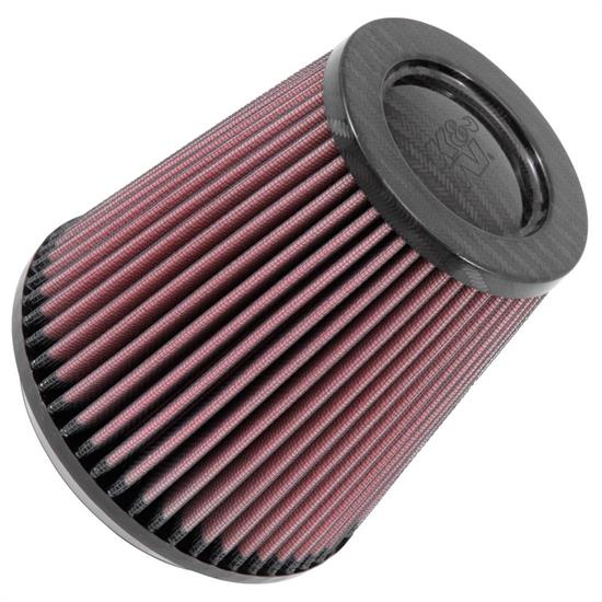 K&N RP-5101 Air Filter, Carbon Fiber Top, 6in Tall, Round Tapered