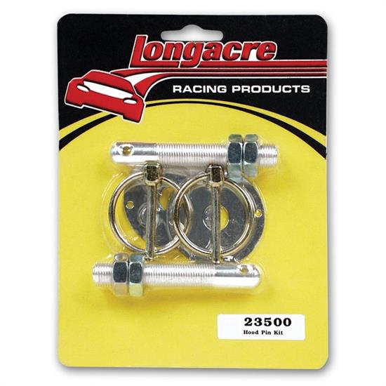 Longacre 23500 Aluminum Hood Pin Kit, 1/2 Inch-20 Thread, Set of 2
