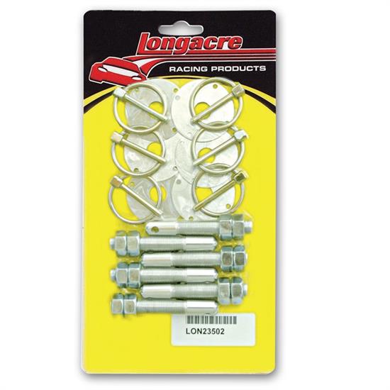 Longacre 23502 Aluminum Hood Pin Kit, 1/2 Inch-20 Thread, Set of 6