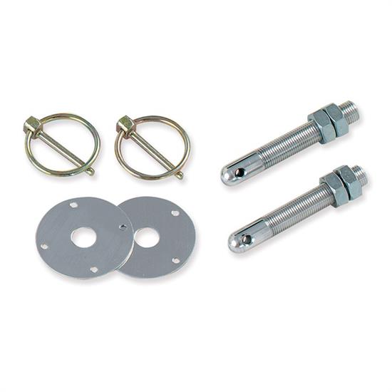 Longacre 23600 Steel Hood Pin Kit, 3/8 Inch-24 Thread, Set of 2