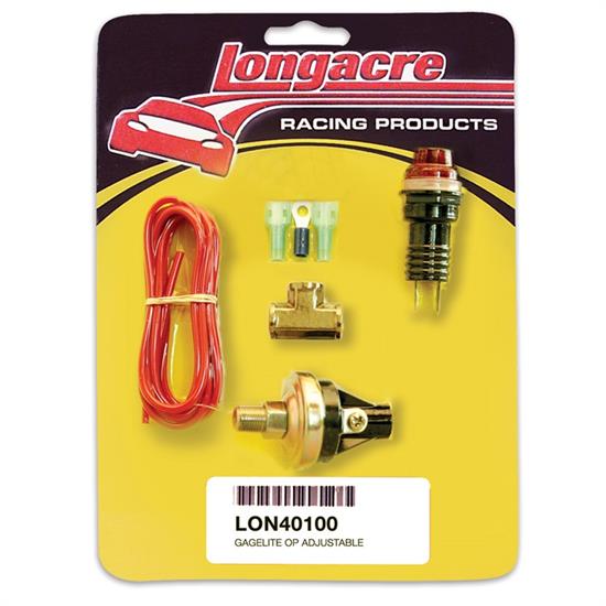 Longacre 40100 Gagelites Warning Light Kit, 15-20 psi Oil, 1/8 In NPT