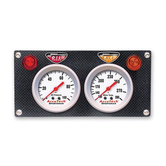 Longacre 44422 2 Gauge Carbon Fiber Panel w. Sportsman OP,WT
