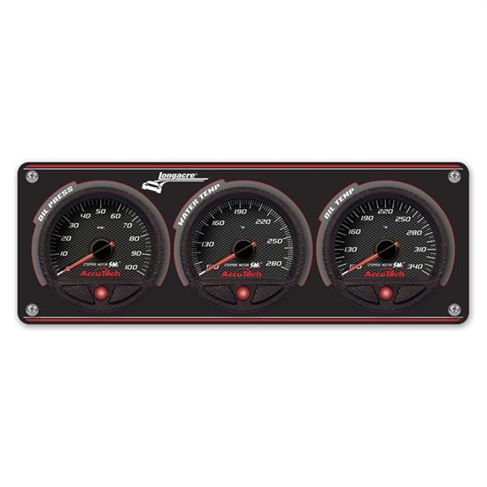Longacre 44461 3 Gauge Aluminum Panel with AccuTech SMi Gauges - OP,WT,OT