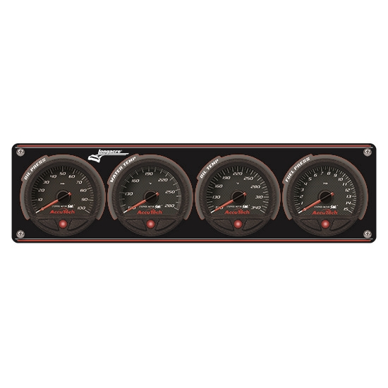 Longacre 44467 AccuTech SMi Aluminum 4 Gauge Panel, OP/WT/OT/FP