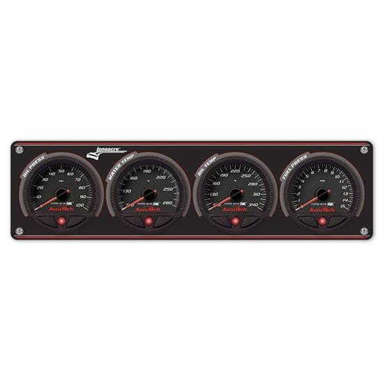 Longacre 44487 4 Gauge Panel with AccuTech WR SMi Gauges - OP,WT,OT,FP