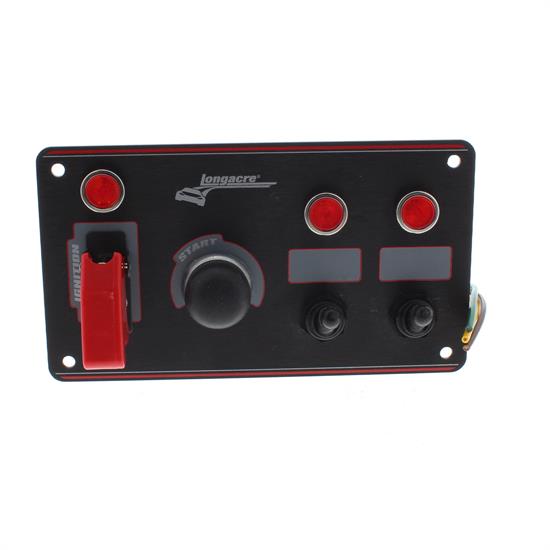 Longacre 44867 Aluminum Flip-up Ignition Switch Panel, 2 Switch