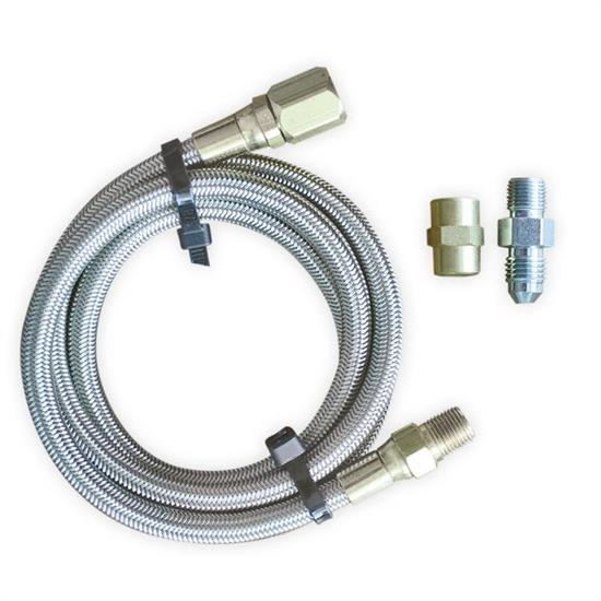 Longacre 45020 Steel braided gauge line - 24 in. with block fitting