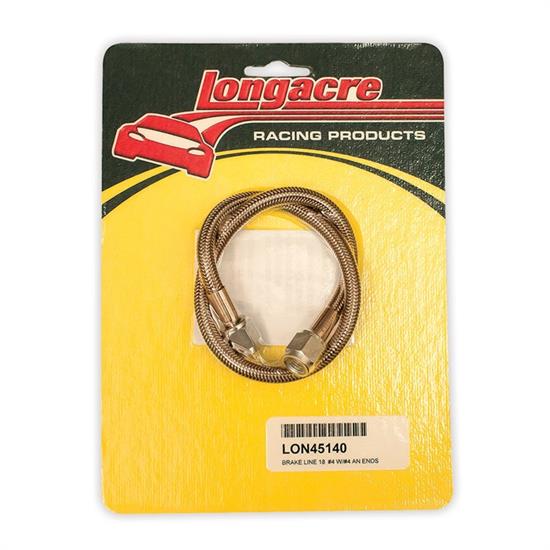 Longacre 45140 Brake line - 18 in. #4 w/ #4 AN both ends