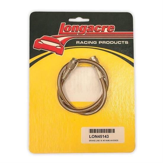 Longacre® 52-45143 Brake line - 18 in #3 w/ #3 AN both ends