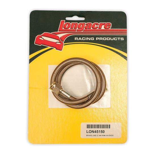 Longacre 52-45150 Brake line - 22 in #4 w/ #4 AN both ends