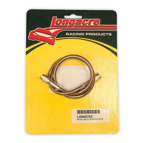 Longacre 45153 Brake line - 22 in. #3 w/ #3 AN both ends