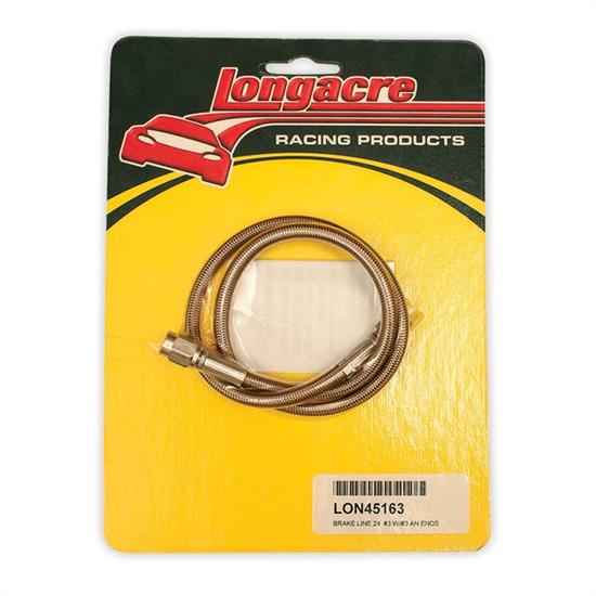 Longacre 45163 Brake line - 24 in. #3 w/ #3 AN both ends