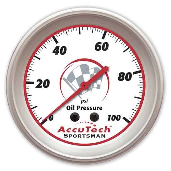 Longacre 46512 AccuTech Sportsman 2015 Aluminum Oil Pressure Gauge