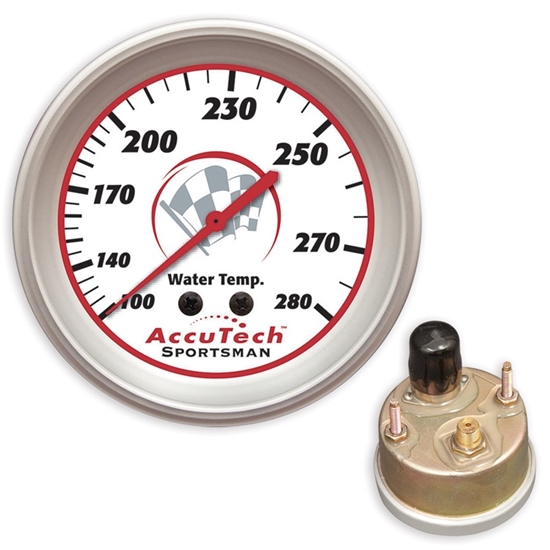 Longacre 52-46519 Accutech Water Temp. Gauge, Silicone Sealed