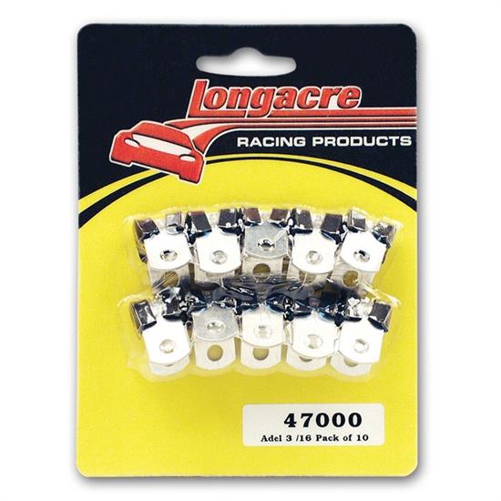 Longacre 47100 Adel line clamps - 5/16 in. ID #4 AN lines (pack of 10)