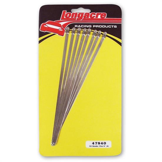 Longacre 47840 Stainless Steel Header Wrap Locking Ties - 8 in.