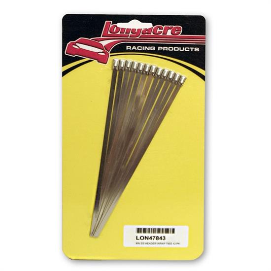 Longacre 52-47843 Stainless Steel Header Wrap Locking Ties, 8 in