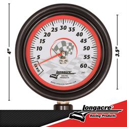 Longacre® 52-52001 Magnum 3-1/2 GID Tire Gauge 0-60 by 1/2 lb