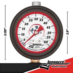 Longacre® 52-52002 Liquid Filled 2-1/2 Tire Gauge, 0-60 psi