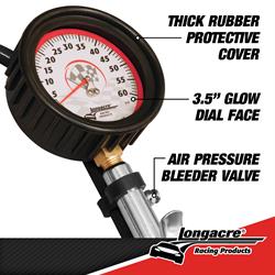 Longacre® 52-52007 Magnum 3-1/2 GID Quick Fill Gauge 0-60 psi