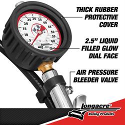 Longacre® 52-52008 Liquid Filled 2.5 Quick Fill Gauge, 0-60