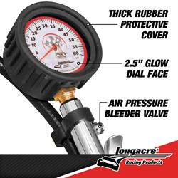 Longacre® 52-52009 Deluxe 2-1/2 GID Quick Fill Gauge 0-60 psi