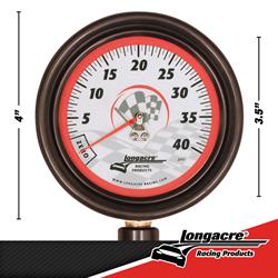 Longacre® 52-52011 Magnum 3-1/2 GID Tire Gauge 0-40 by 1/2 lb