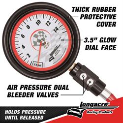 Longacre® 52-52031 Magnum 3 1/2 GID Tire Gauge 0-15 by 1/4 lb