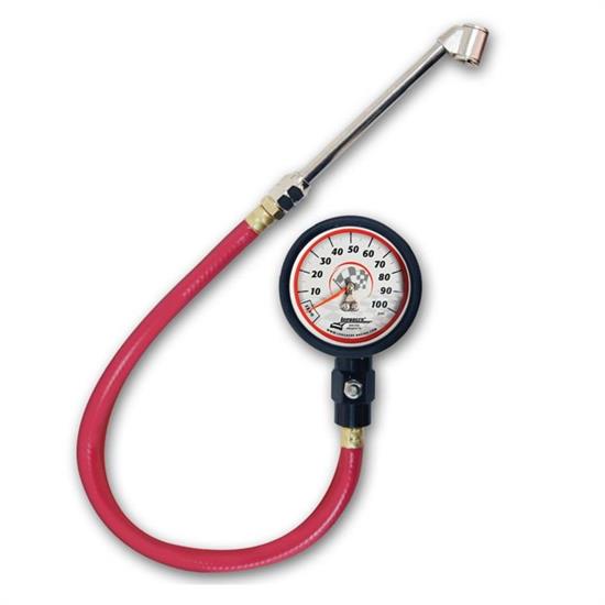 Longacre 52063 Tire Pressure Gauge, 2-1/2 Inch, 0-100 PSI w/Foot Valve