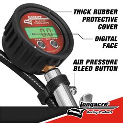Longacre® 52-53008 Digital Quick Fill Tire Press. Gauge, 0-60