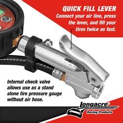 Longacre® 52-53008 Digital Quick Fill Tire Press. Gauge, 0-60