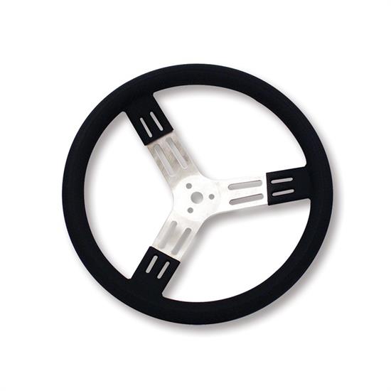 Longacre 52-56801 15 in Aluminum Steering Wheel. Smooth, Black