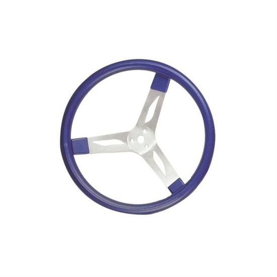 Longacre 56813 17 in. Aluminum Steering Wheel. Smooth, Blue