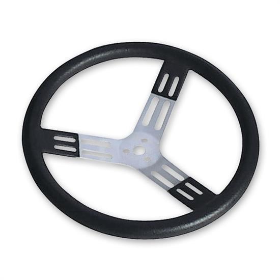 Longacre 56825 17 in. Aluminum Steering Wheel, Bump Grip, Black