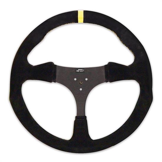 Longacre 56829 13 in. Suede Flat Kart Steering Wheel