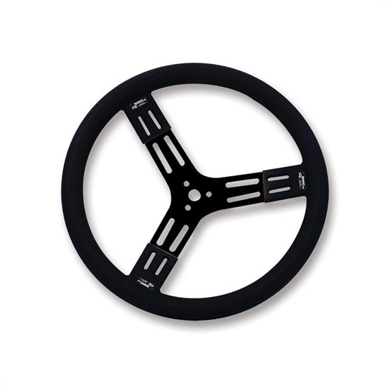 Longacre 52-56841 15 in Steel Steering Wheel, Black, Smooth Grip