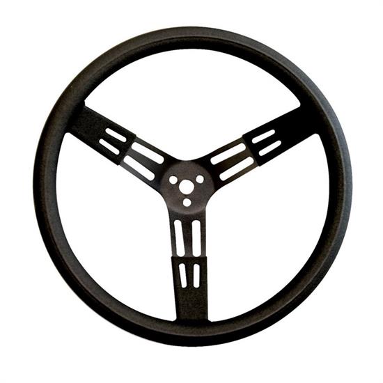 Longacre 52-56851 17 in Steel Steering Wheel, Black, Smooth Grip