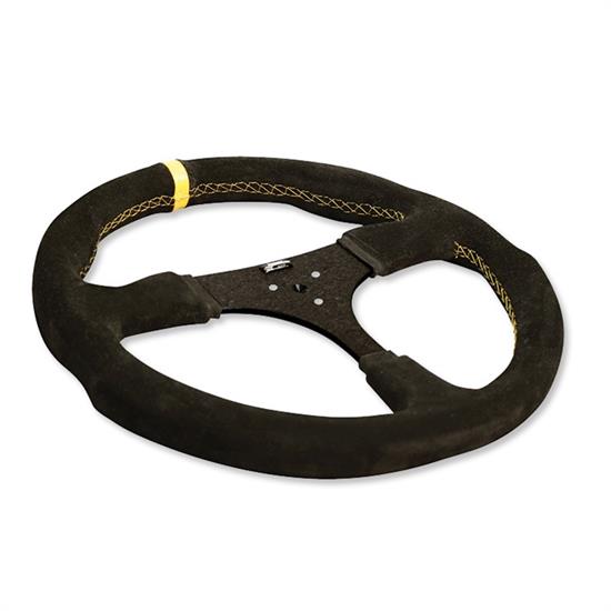 Longacre 56913 Suede Flat Steering Wheel - 320 mm - 3 Hole