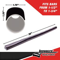 Longacre® 52-65182 High Density Mini Roll Bar Padding 3ft Blk