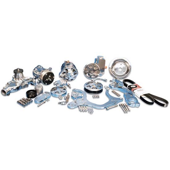 Eddie Motorsports MS107-55P Serpentine Pulley Kit, SBC, Polished