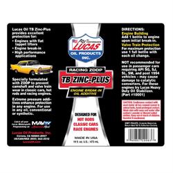 Lucas 10063 Engine Break-In Oil Lube Additive, 16oz