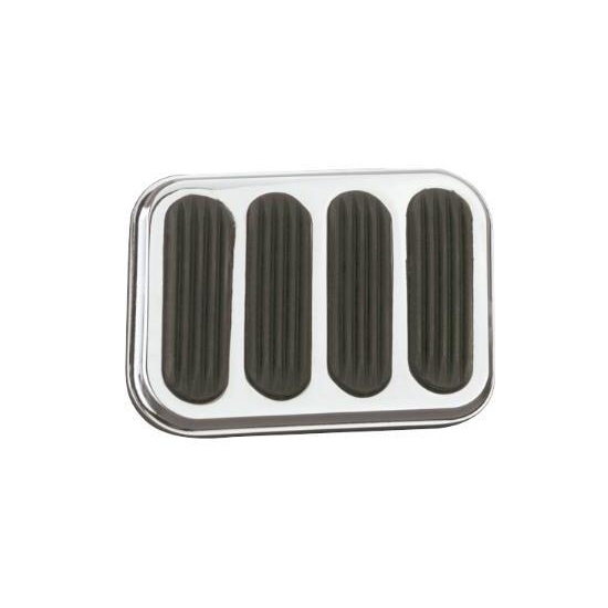 Lokar SG-6017 X-Large Steel Brake Pedal Pad w/Rubber Inserts, Chromed