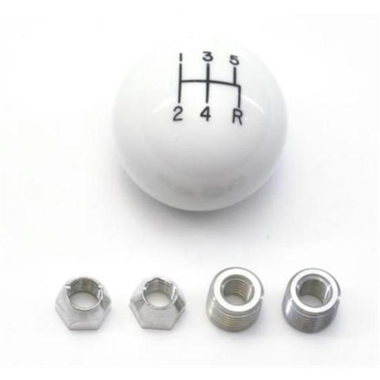 Lokar SK-6874 5 Speed White Manual Shift Knobs