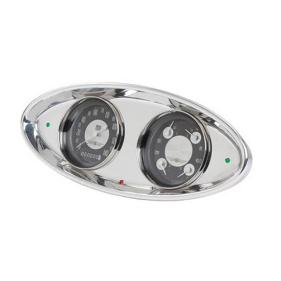 Lokar BDI-9100 3 3/8" Oval Dash Insert, Aluminum, 1932 Ford